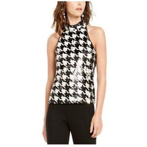 🎁Inc Sequin Houndstooth Halter Top Sz M